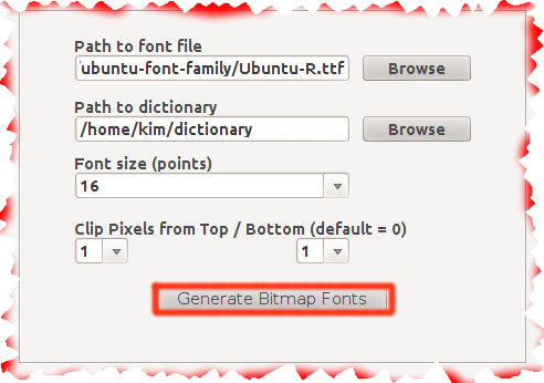 BitmapFontGenerator Example