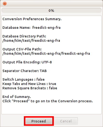 Conversion Preferences Window