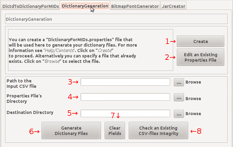 DictionaryGeneration Tab