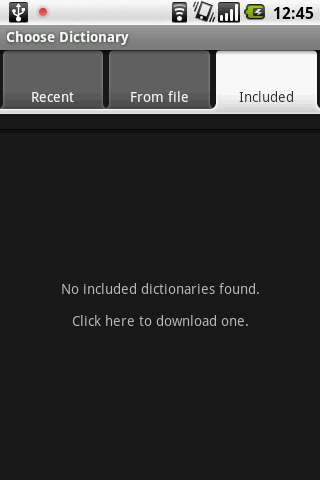 List of included dictionaries